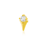 TULIP WITH CZ STONE-14K GOLD piercing-zone.com