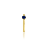 Vast decorative end in 14k yellow gold – front view with sapphire gem