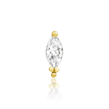 Verda threadless end in 14k yellow gold – marquise CZ with three gold beads