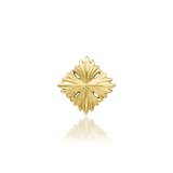 Victor threadless end in 14k yellow gold – front view with textured detail