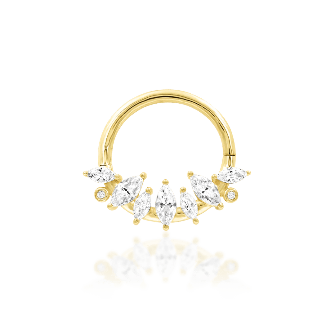 Winter Seam Ring – 14K Gold with Cubic Zirconia