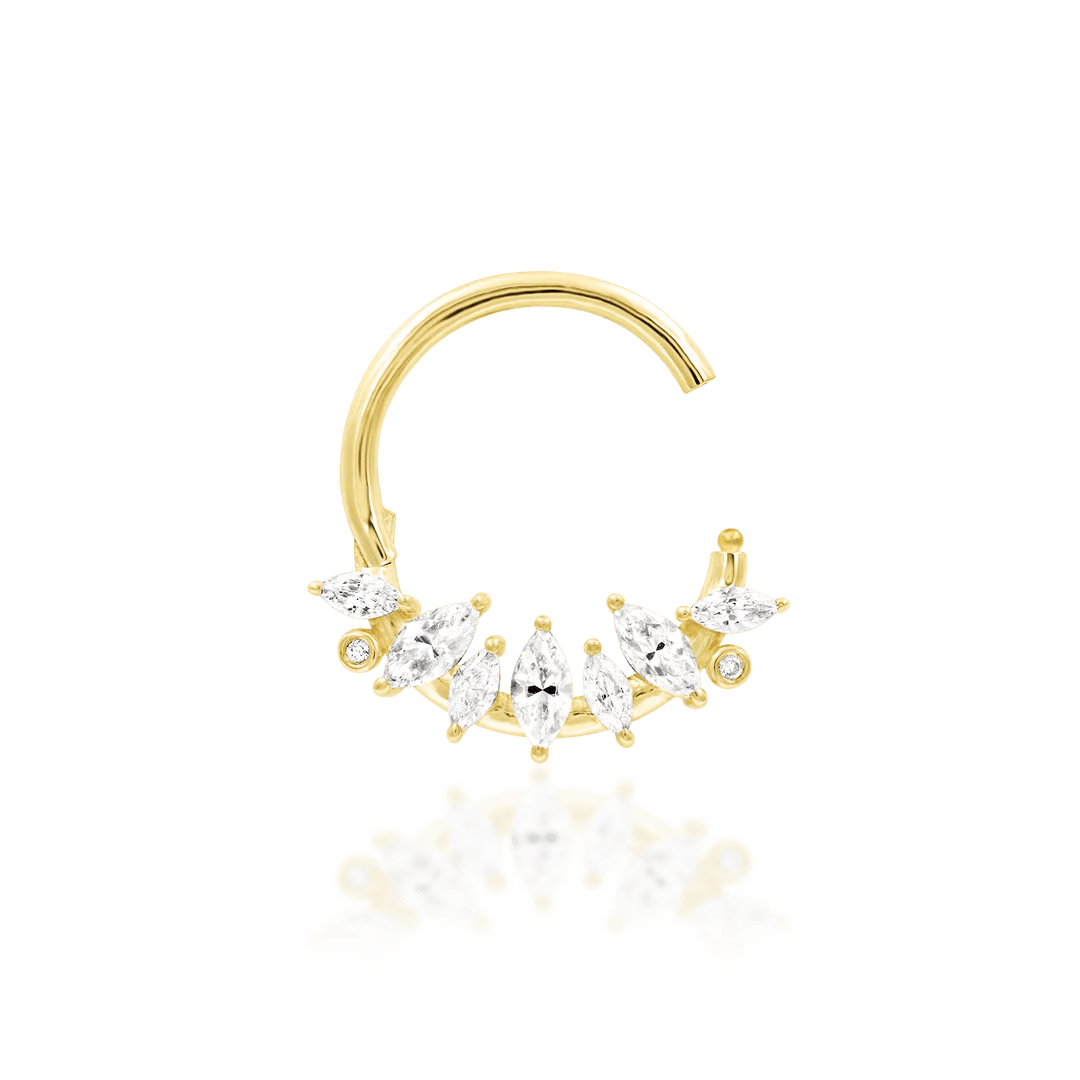 Winter Seam Ring – 14K Gold with Cubic Zirconia