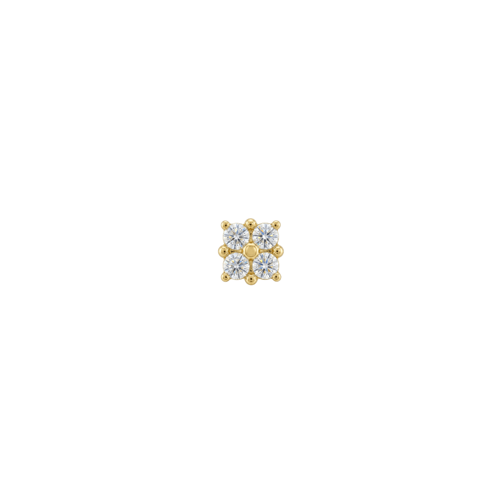 Kalos Kagathos - 18K Gold Gem Threadless/Threaded End - piercing-zone.com