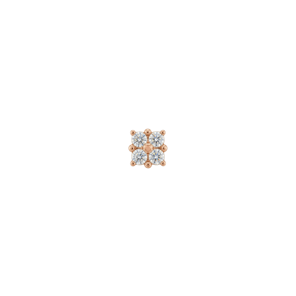 Kalos Kagathos - 18K Gold Gem Threadless/Threaded End - piercing-zone.com
