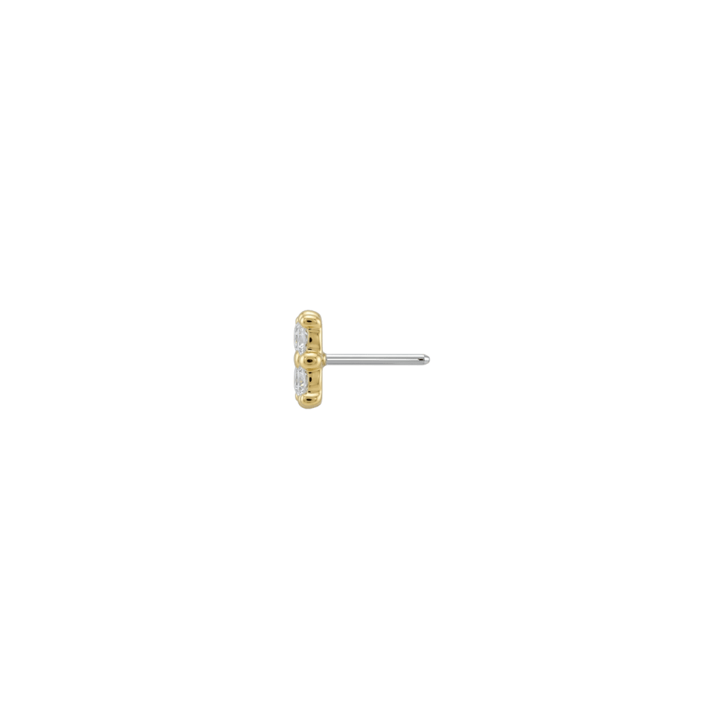 Kalos Kagathos - 18K Gold Gem Threadless/Threaded End - piercing-zone.com