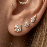 Kalos Kagathos - 18K Gold Gem Threadless/Threaded End - piercing-zone.com
