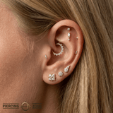 Kalos Kagathos - 18K Gold Gem Threadless/Threaded End - piercing-zone.com