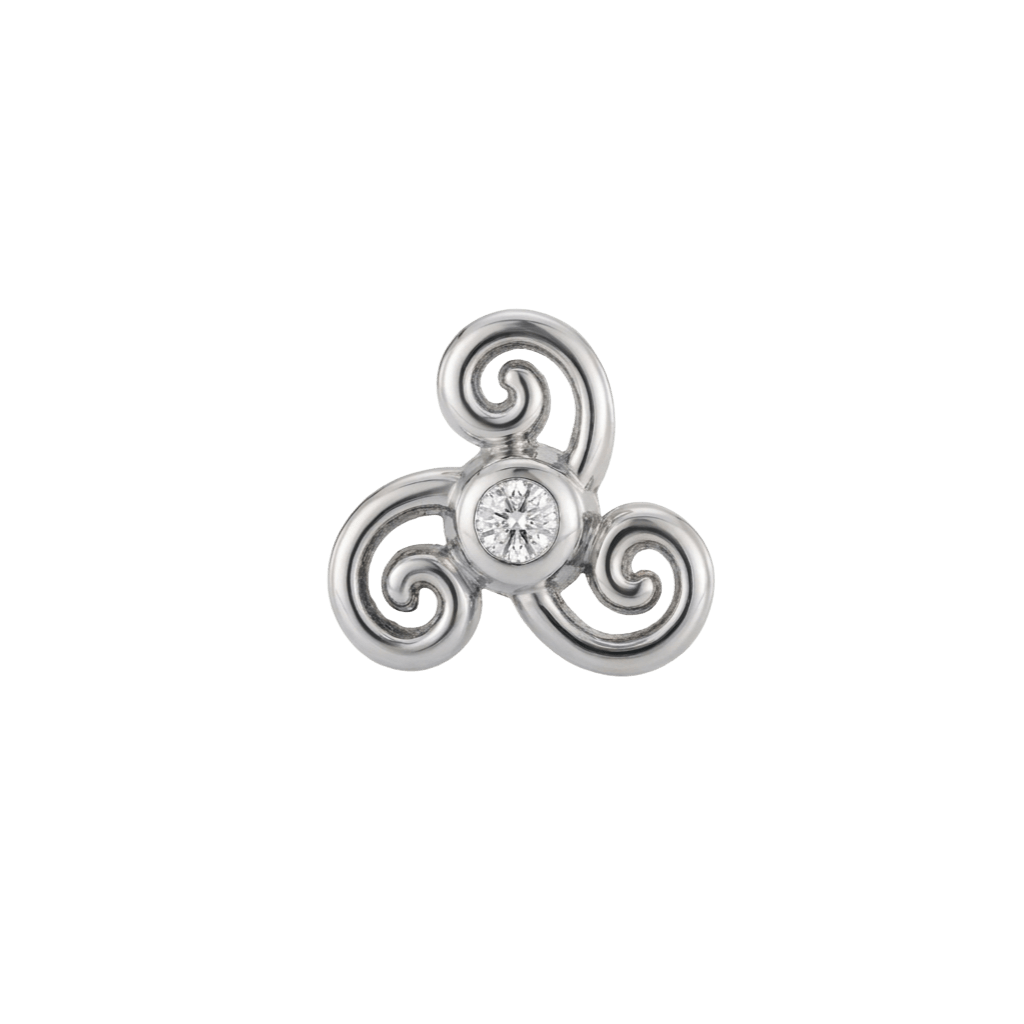 Karma - 14K Gold Stone Threadless/Threaded End - piercing - zone.com
