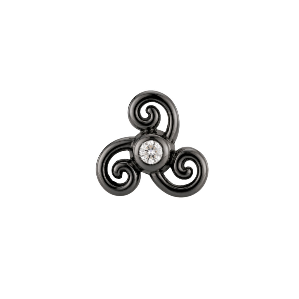 Karma - 14K Gold Stone Threadless/Threaded End - piercing - zone.com