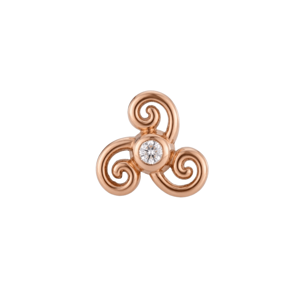 Karma - 14K Gold Stone Threadless/Threaded End - piercing - zone.com