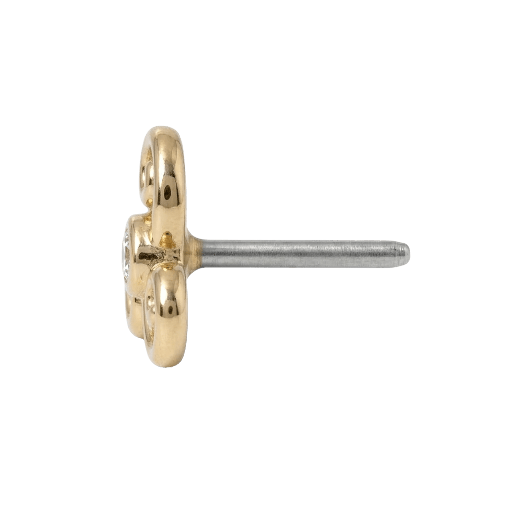 Karma - 14K Gold Stone Threadless/Threaded End - piercing - zone.com