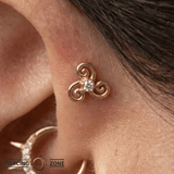 Karma - 14K Gold Stone Threadless/Threaded End - piercing - zone.com