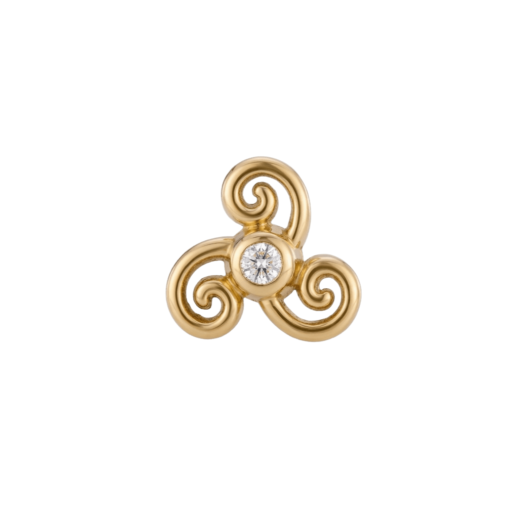 Karma - 14K Gold Stone Threadless/Threaded End - piercing - zone.com