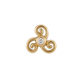 Karma - 14K Gold Stone Threadless/Threaded End - piercing - zone.com