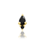 Karma – Black CZ Pear Duo – 14K Gold Threadless End - piercing - zone.com