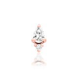Karma – White CZ Pear Duo – 14K Gold Threadless End - piercing - zone.com