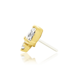 Karma – White CZ Pear Duo – 14K Gold Threadless End - piercing - zone.com