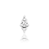 Karma – White CZ Pear Duo – 14K Gold Threadless End - piercing - zone.com