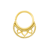 Katya Seamless Ring – 14K Gold Cup & Divot Design - piercing - zone.com
