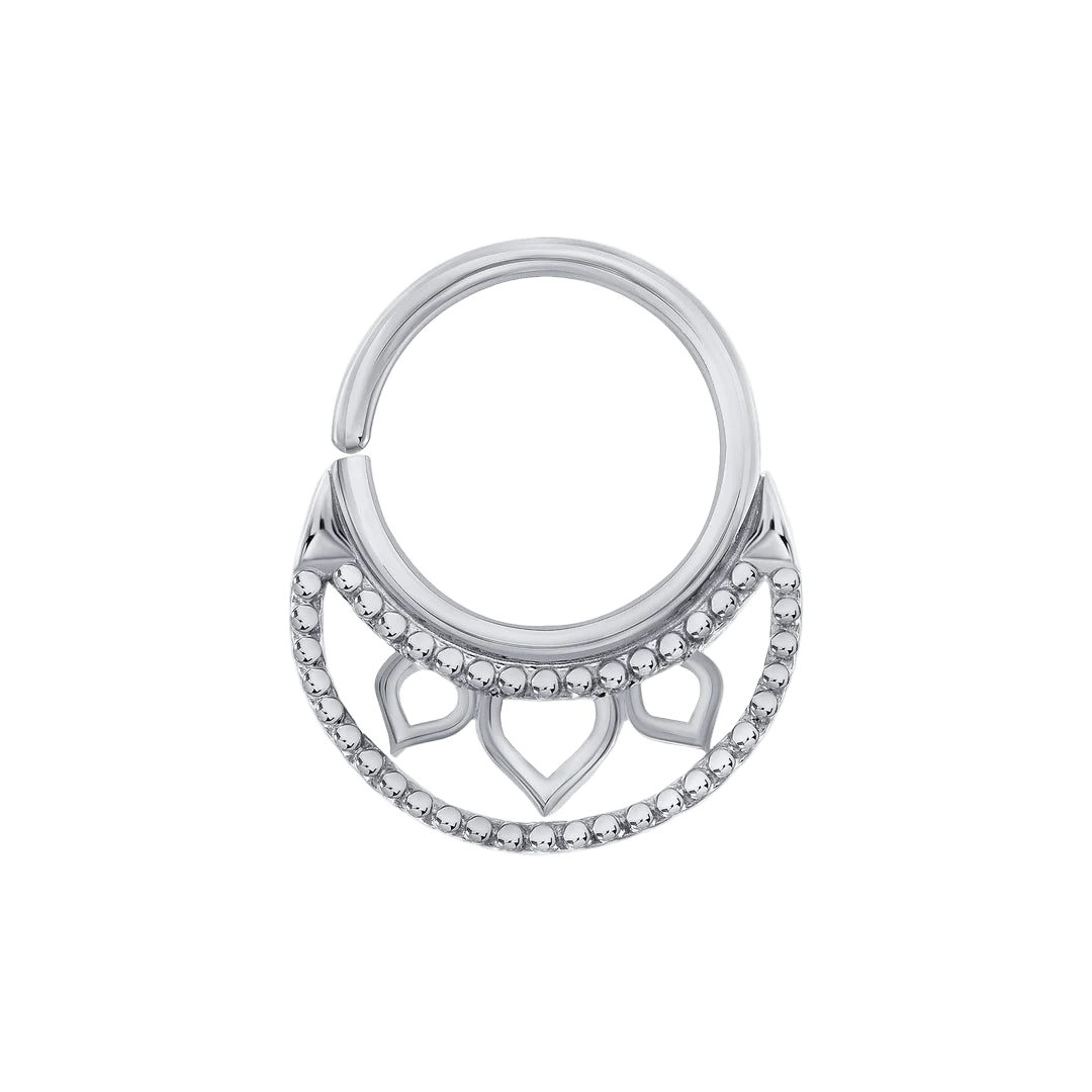 Katya Seamless Ring – 14K Gold Cup & Divot Design - piercing - zone.com