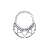 Katya Seamless Ring – 14K Gold Cup & Divot Design - piercing - zone.com