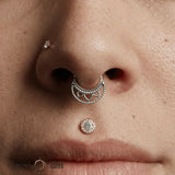 Katya Seamless Ring – 14K Gold Cup & Divot Design - piercing - zone.com