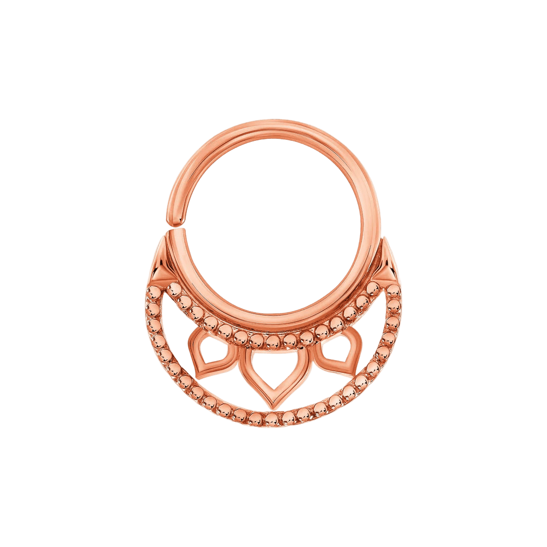 Katya Seamless Ring – 14K Gold Cup & Divot Design - piercing - zone.com