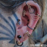 Quinn Chains – 14K Gold Triple Chain Threadless End