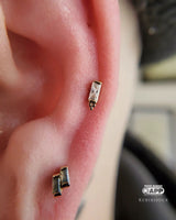 Dior – 14K Gold Baguette CZ Threadless End