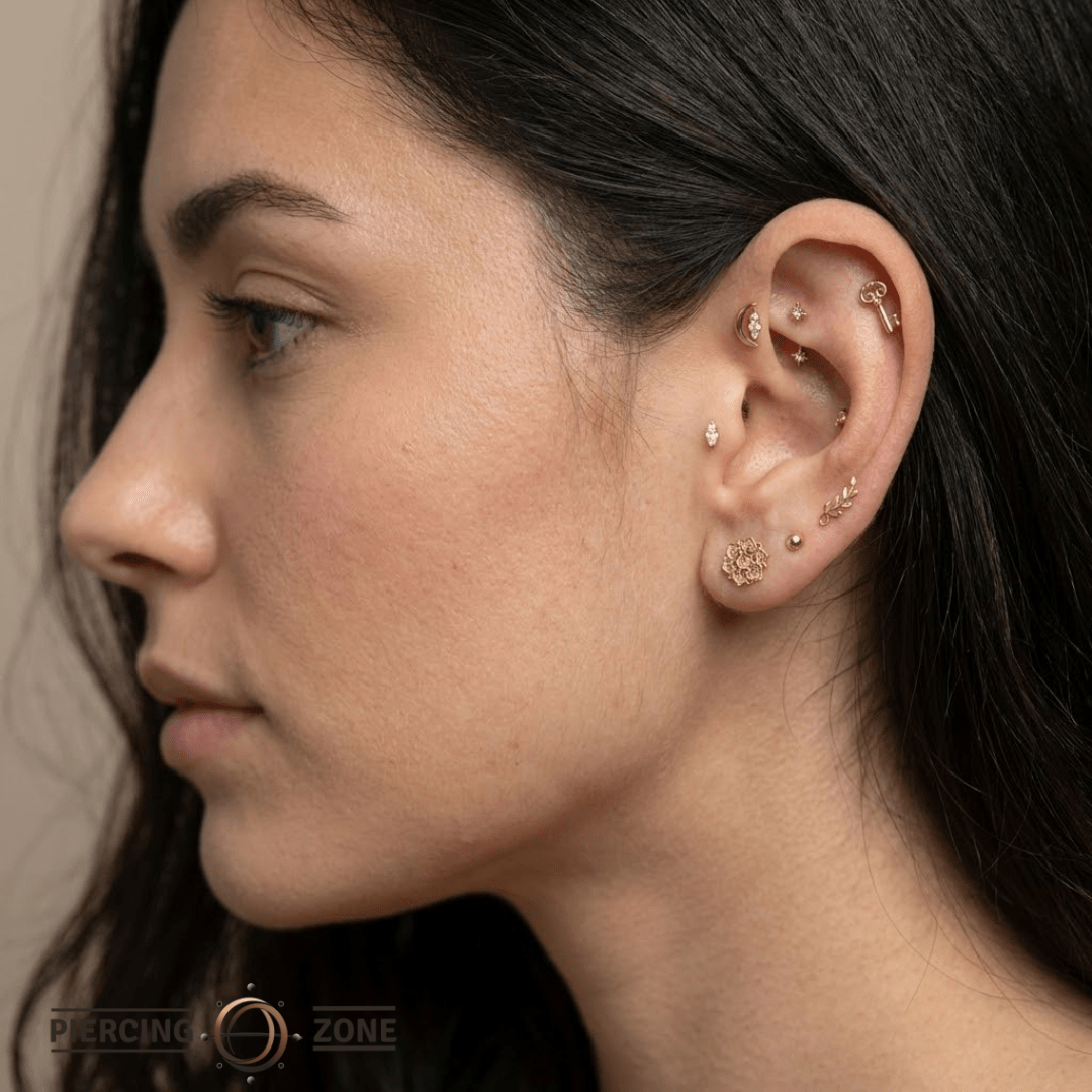 Key – 14K Gold Threadless/Threaded End - piercing - zone.com