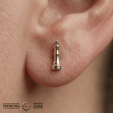 King Chess Piece – 14K Gold Threadless/Threaded End - piercing - zone.com