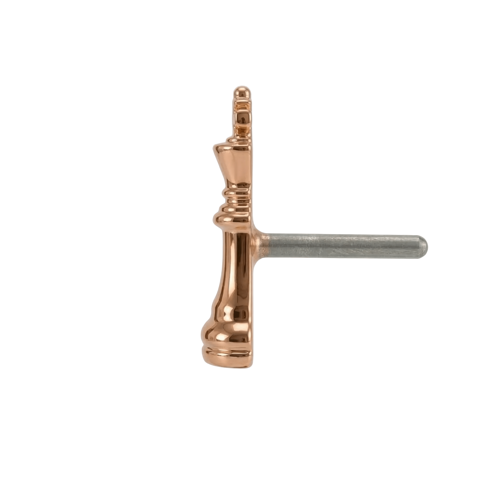 King Chess Piece – 14K Gold Threadless/Threaded End - piercing - zone.com
