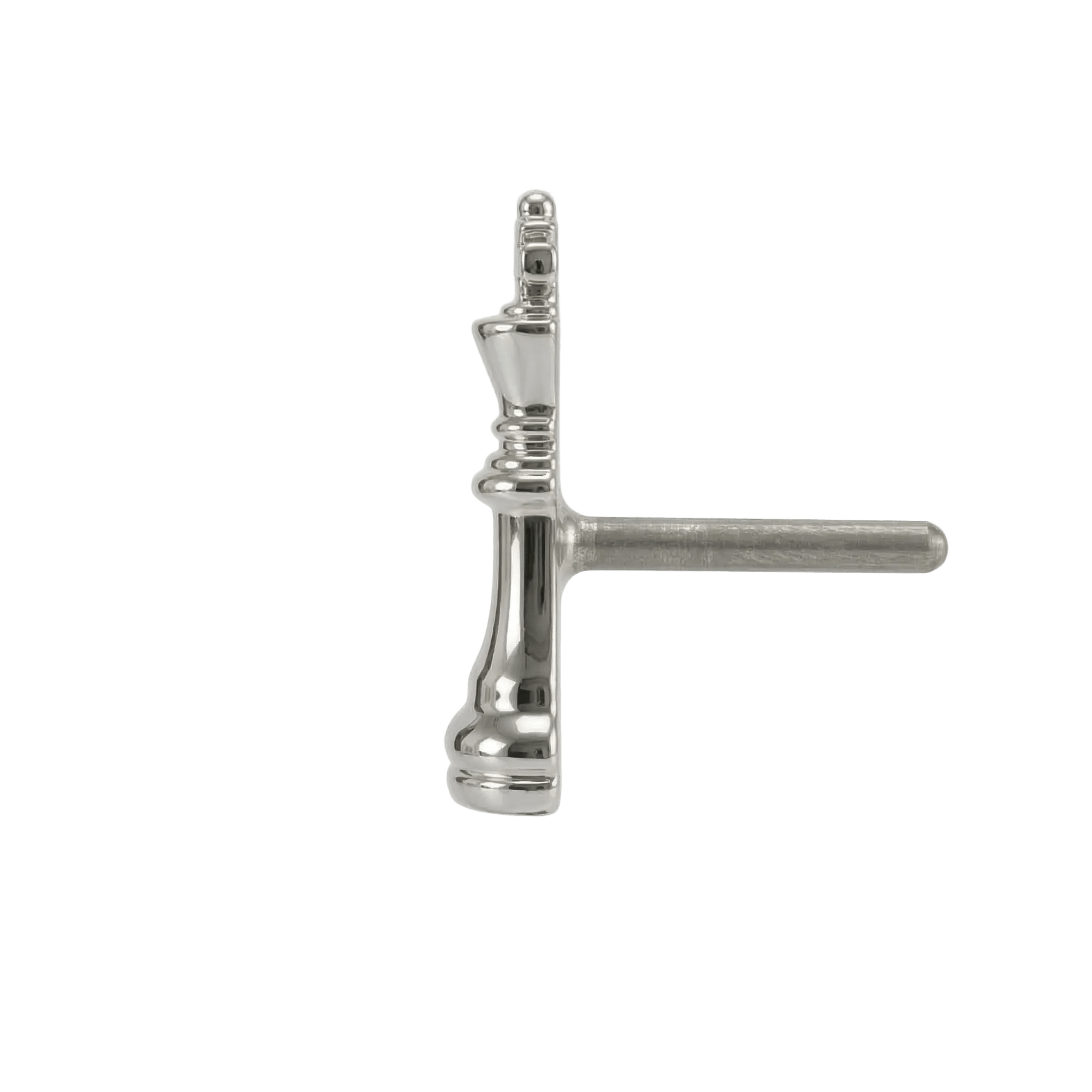 King Chess Piece – 14K Gold Threadless/Threaded End - piercing - zone.com