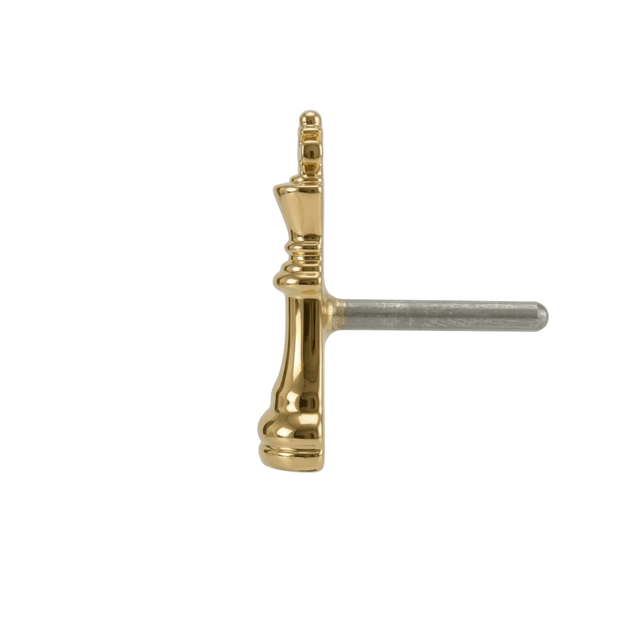 King Chess Piece – 14K Gold Threadless/Threaded End - piercing - zone.com