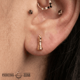 King Chess Piece – 14K Gold Threadless/Threaded End - piercing - zone.com