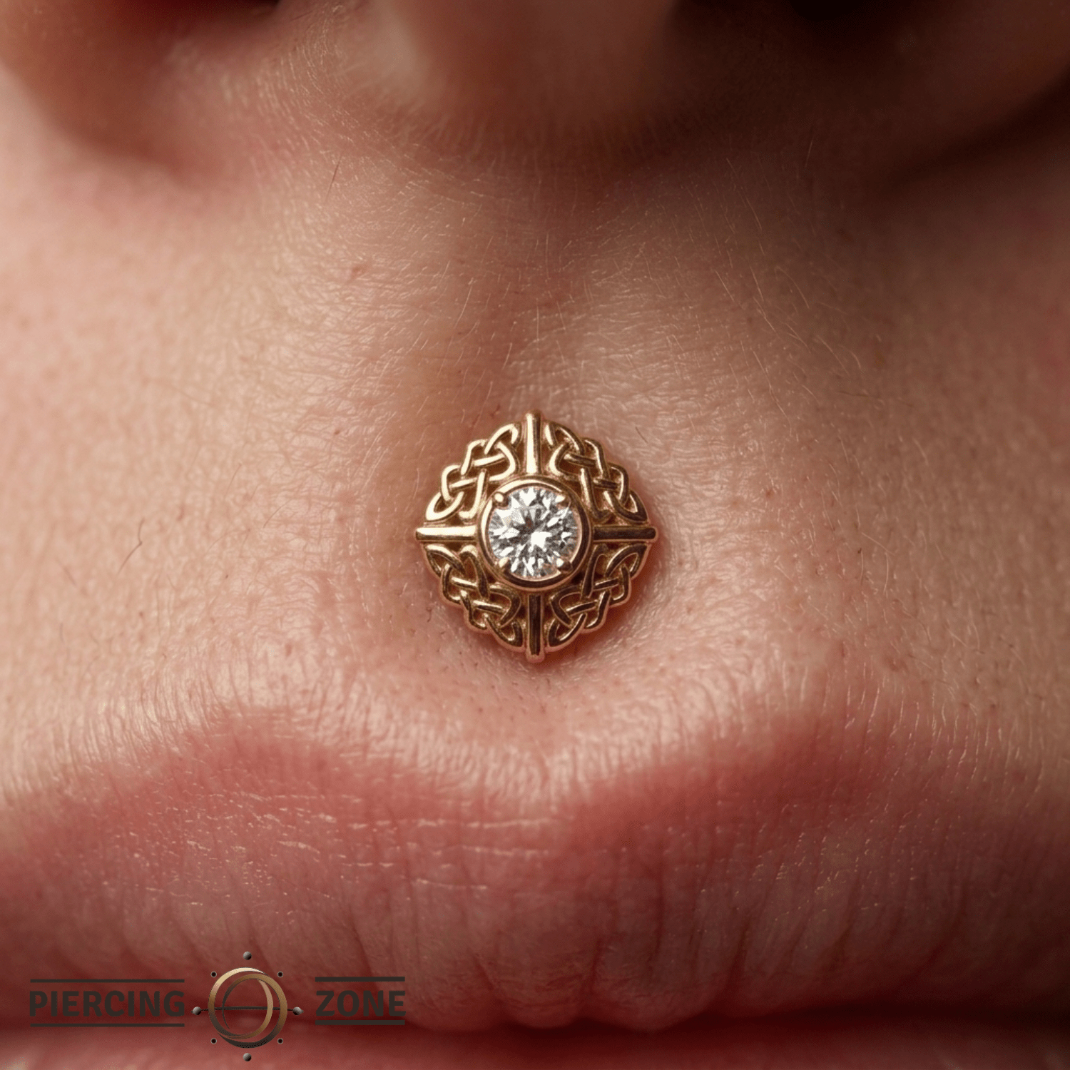 Knot - 14K Gold Stone Threadless/Threaded End - piercing - zone.com