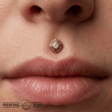 Knot - 14K Gold Stone Threadless/Threaded End - piercing - zone.com