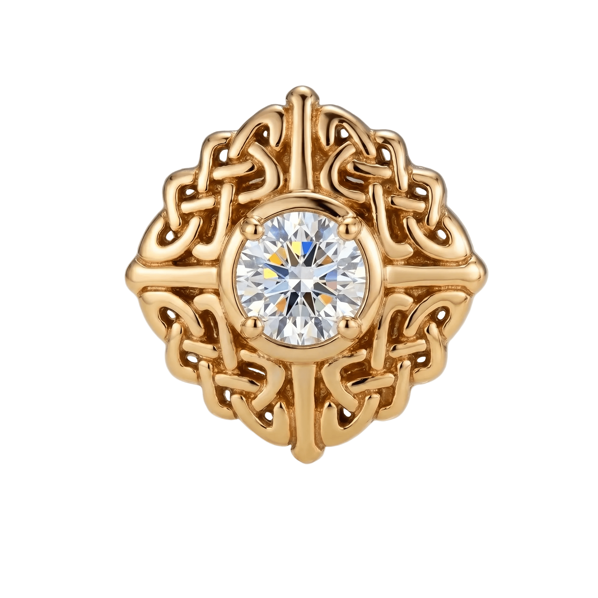 Knot - 14K Gold Stone Threadless/Threaded End - piercing - zone.com
