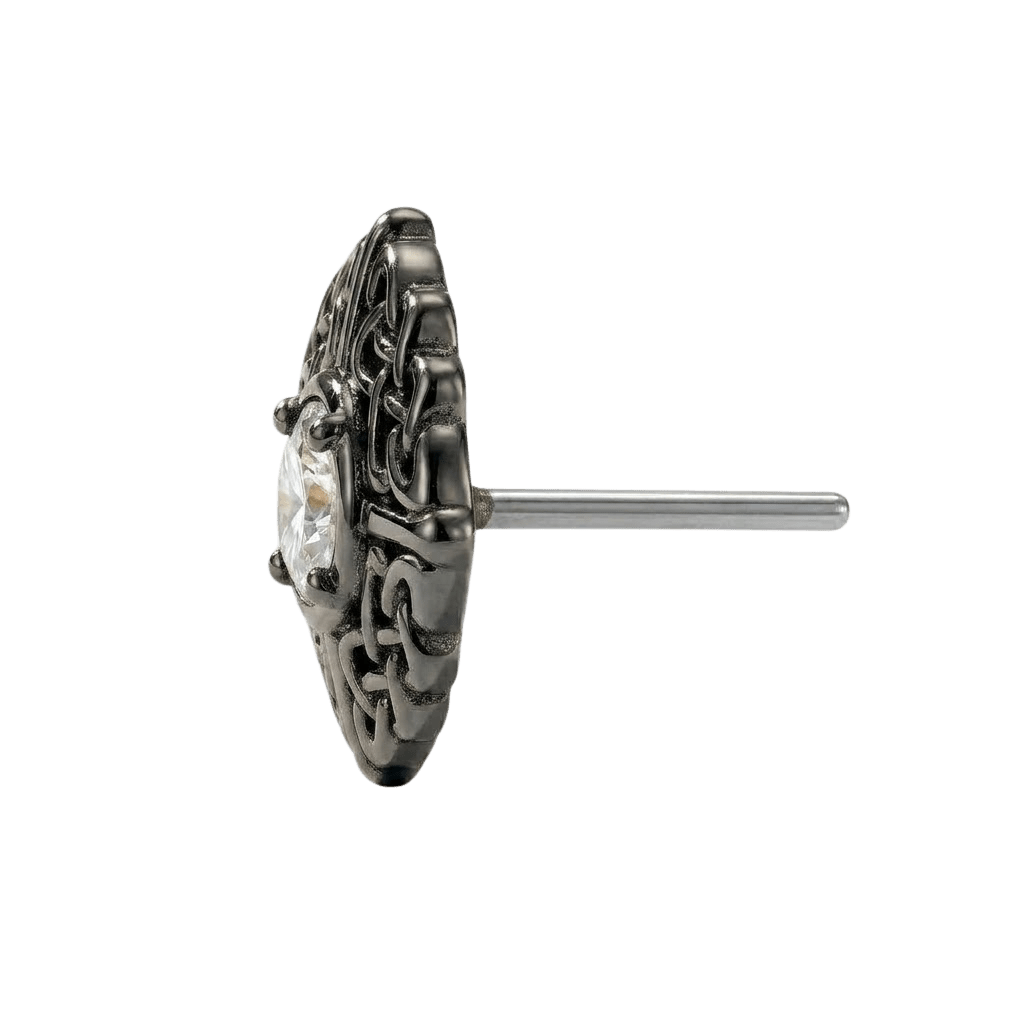 Knot - 14K Gold Stone Threadless/Threaded End - piercing - zone.com