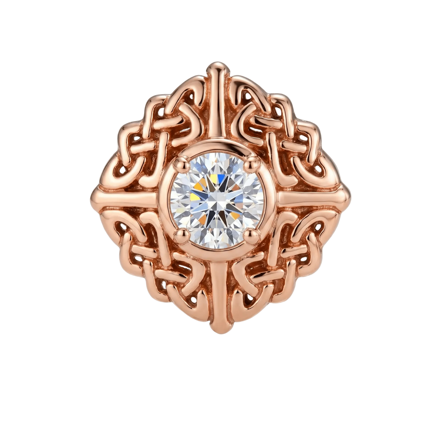 Knot - 14K Gold Stone Threadless/Threaded End