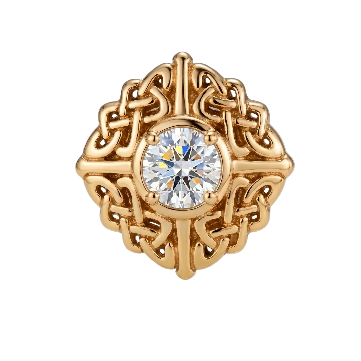 Knot - 14K Gold Stone Threadless/Threaded End