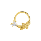 Koi Seamless Ring – 14K Gold Twin Kite Gem Design - piercing - zone.com
