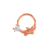 Koi Seamless Ring – 14K Gold Twin Kite Gem Design - piercing - zone.com