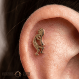 Kokopelli – 14K Gold Threadless/Threaded End - piercing - zone.com