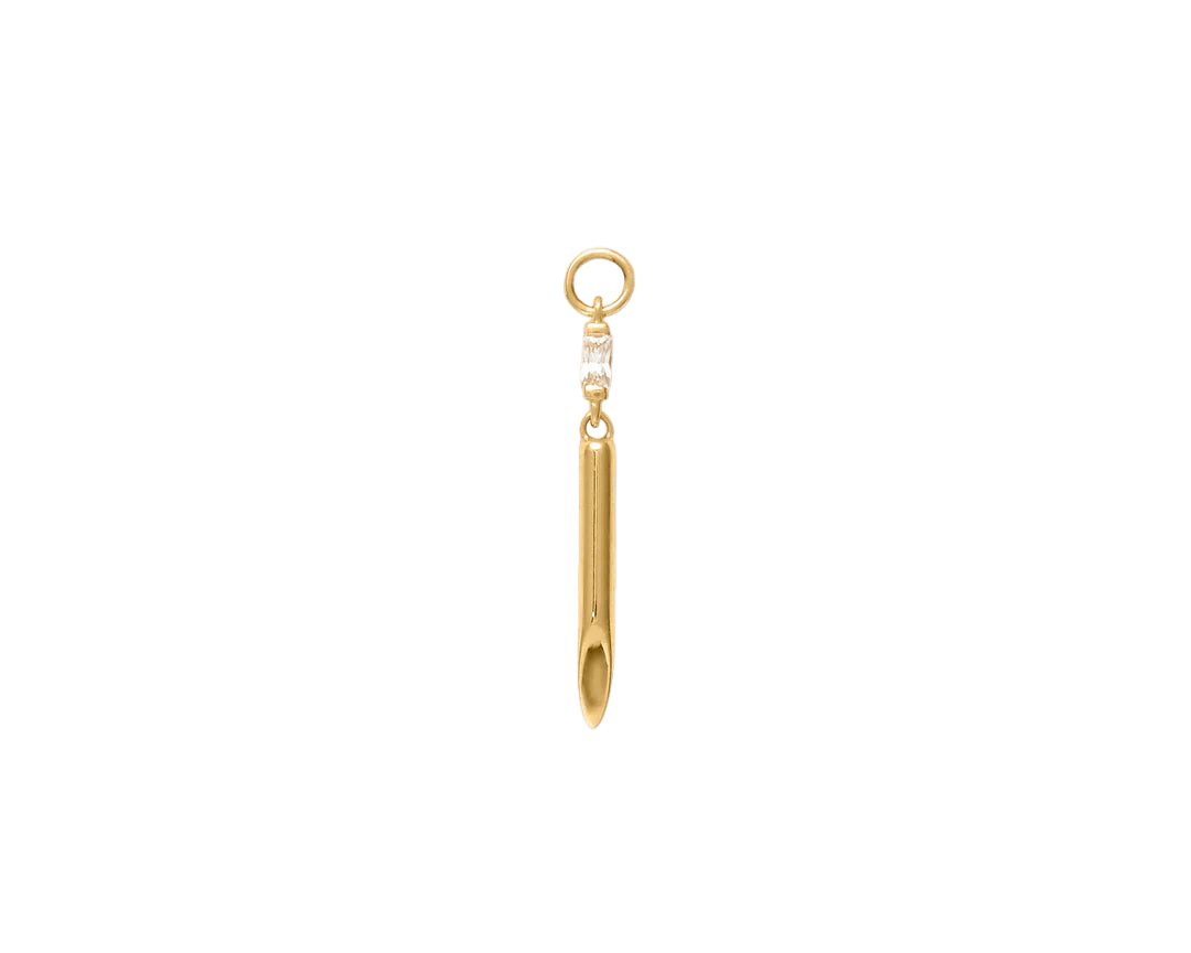 Kulture – CZ Needle Charm – 14K Gold - piercing - zone.com