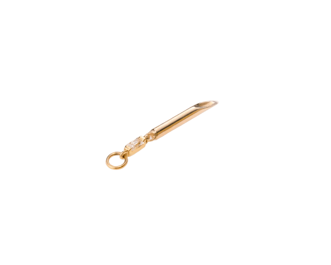 Kulture – CZ Needle Charm – 14K Gold - piercing - zone.com
