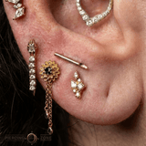 Kulture – Needle Silhouette – 14K Gold Threadless End - piercing - zone.com