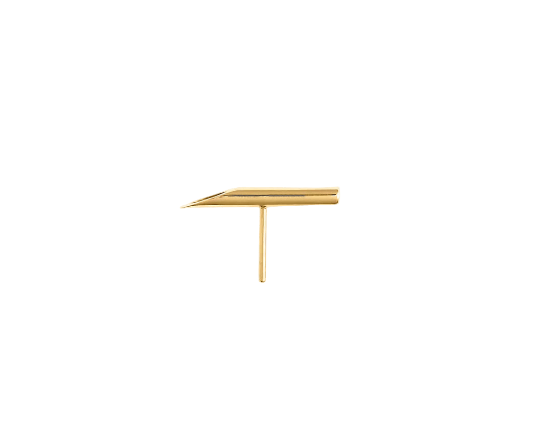 Kulture – Needle Silhouette – 14K Gold Threadless End - piercing - zone.com