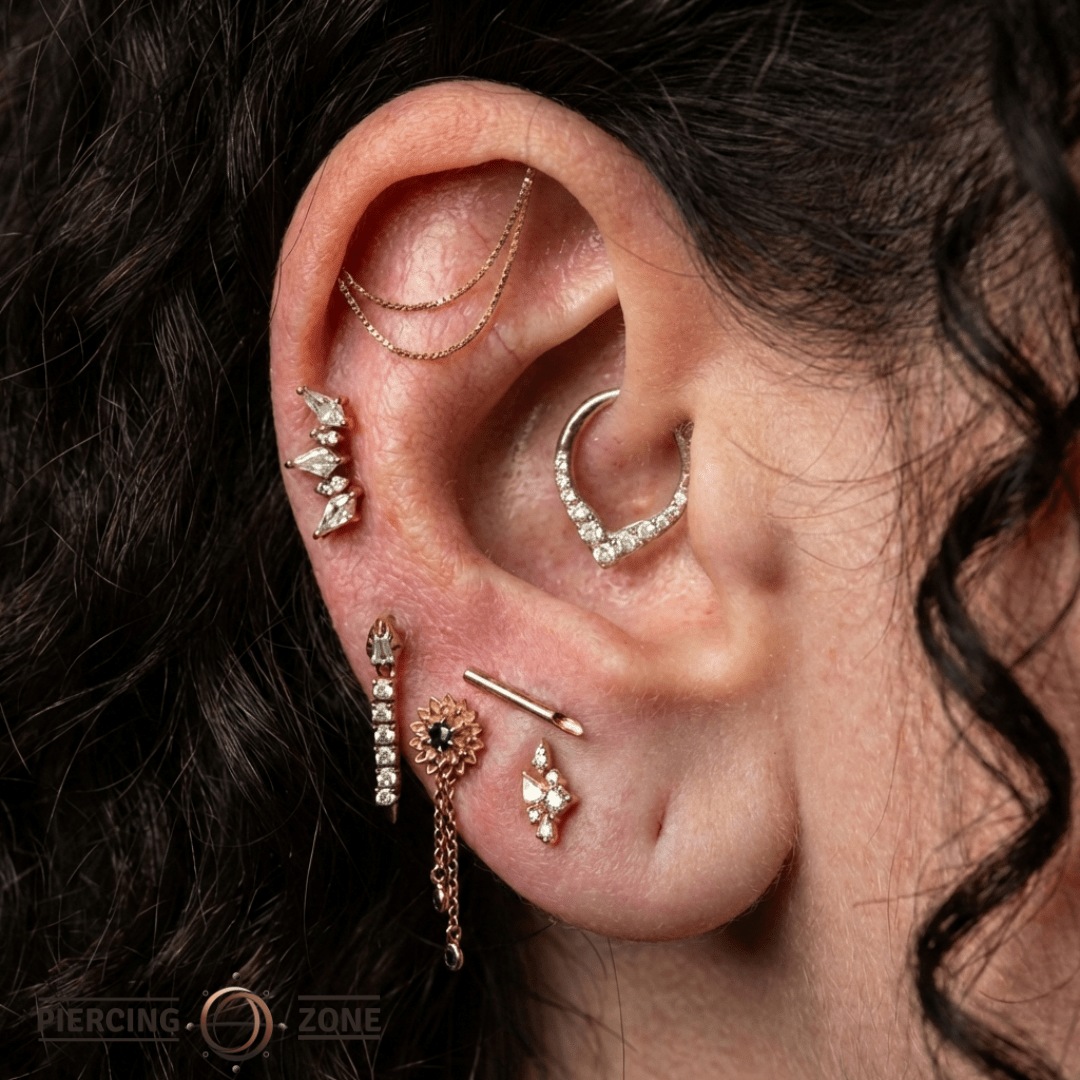Kulture – Needle Silhouette – 14K Gold Threadless End - piercing - zone.com