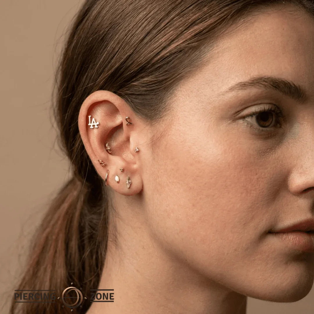 LA – 14K Gold Threadless/Threaded End - piercing - zone.com